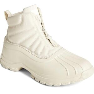 Sperry Women's Duck Float Zip Seacycled Winter Boot - White Size 7